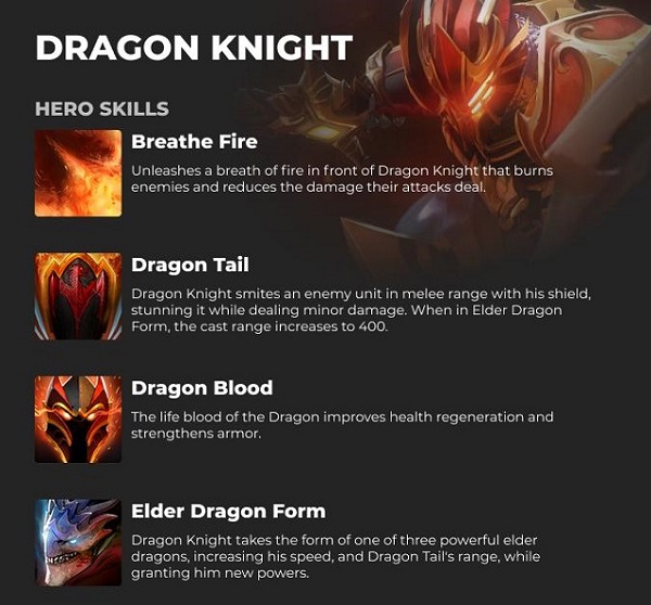 Thông tin kỹ năng của Dragon Knight